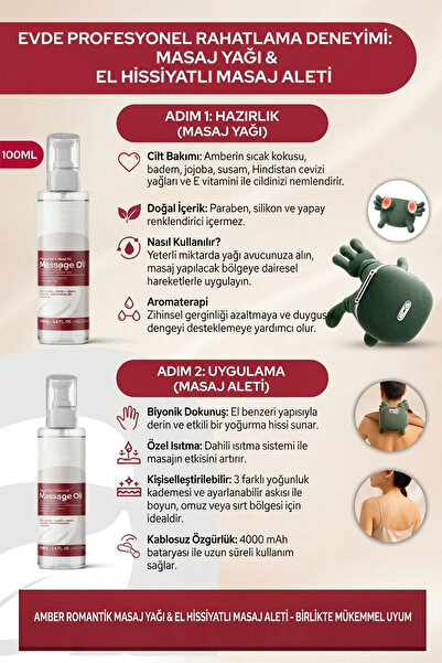 mimtec Şarjlı Masaj Aleti - Parmakla El Hissiyatı Veren Isıtmalı Boyun Sırt Aleti Masaj Yağı Hediyeli