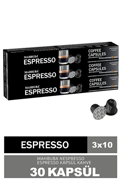 Mahbuba 30'lu 3x Espresso Kapsül %100 Arabica Kahve (Nespresso Uyumlu Alüminyum)
