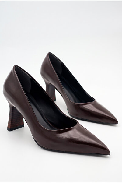 Shoesers Women's Pointed Toe Thick Striped Heeled Classic Daily Stiletto Shoes