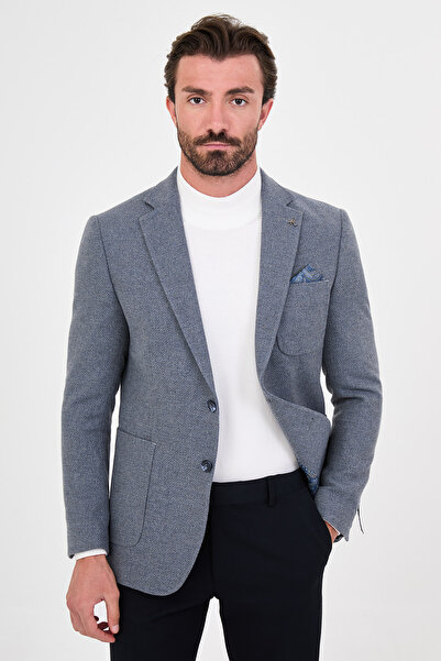Mcr Textured Slim Fit Mono Collar Pocket Premium Wool Blend Men's Jacket Indi...