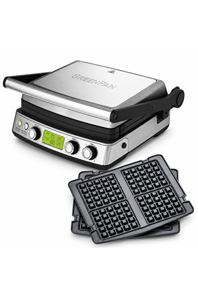 Greenpan Elite Grill Tost Makinesi Çelik + Waffle Plakası Seti