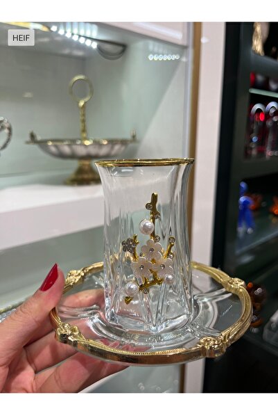 P&ORA PREMIUM KITCHEN PRODUCTS Zeo Gold Pearl Tea Set for 6 People