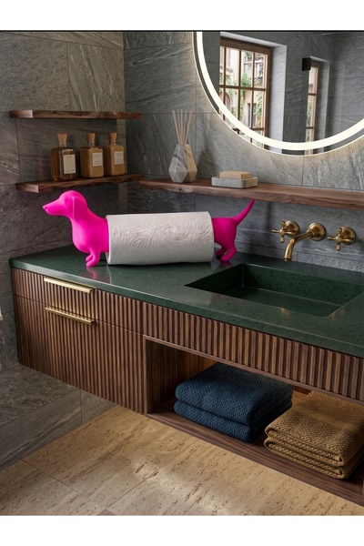 Dumledo Dachshund Dog Pink Napkin Holder & Paper Towel Holder |   Decorative ...