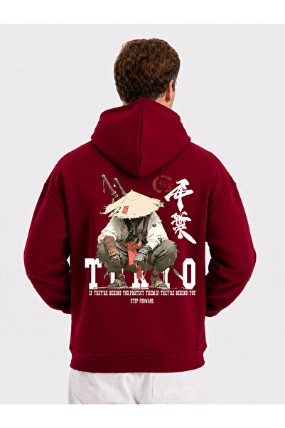 VEK Oversize Sweatshirt Samurai Japan Hoodie Unisex 3 Yarn Ribbed
