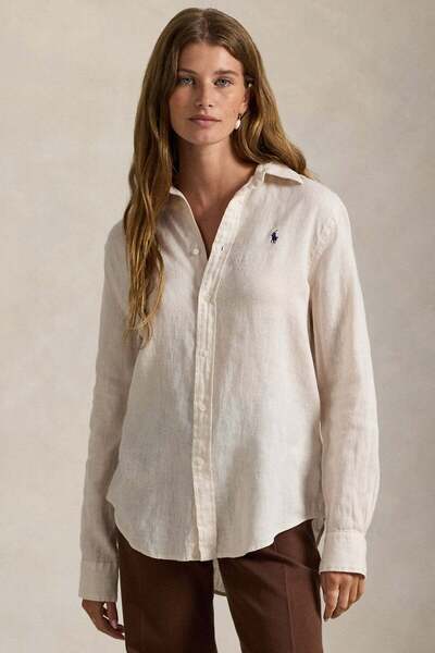 Ralph Lauren Blue Klasik Kesim Keten Gömlek