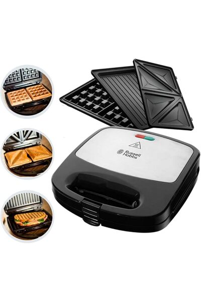 RUSSELL HOBBS 24540 56/RH – 3 in 1 Sandwich Maker, 760 W, Removable Plates