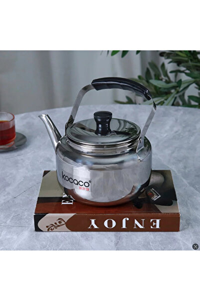 Al Hadaya Mall Stainless Steel Tea Pot with Luxurious Design - Black - 2 Liters