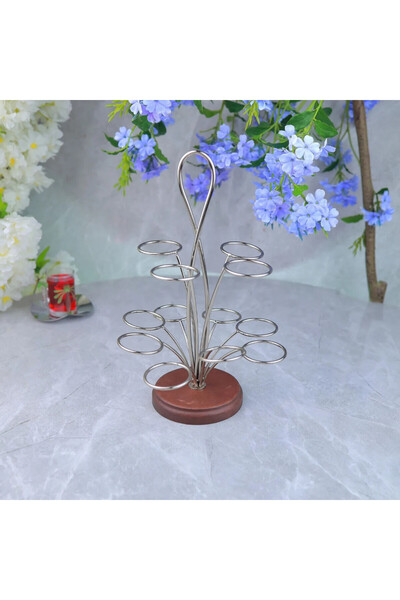 Al Hadaya Mall Modern Design Stainless Steel and Wood Lantern Stand - Silver ...
