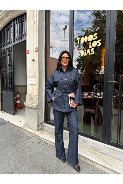 1Moda1Tarz Imported Denim Fabric, Belt Included, Button Detail, Lined, Specia...
