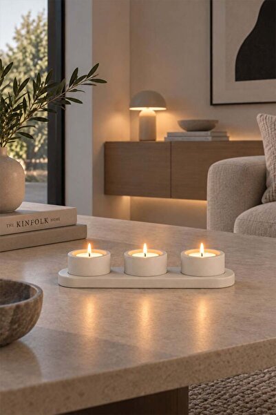 VASODEK Dekoratif Beton Mumluk V-131-AÇİK KREM
