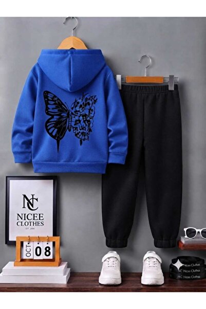 NC Nicee Clothes Children's Tracksuit Set Unisex (Black Butterfly Print on th...