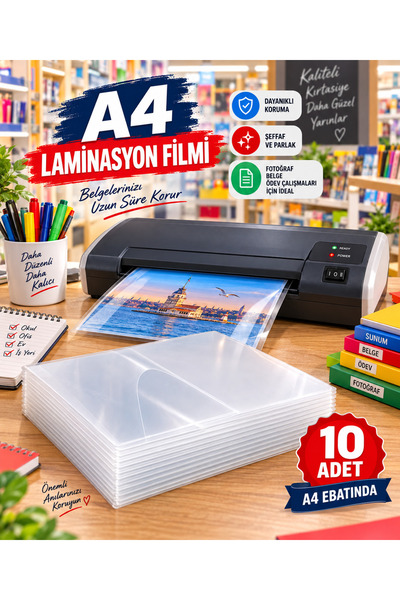 DAF 10'lu Paket A4 Laminasyon Filmi 125 Micron Laminasyon Kağıdı