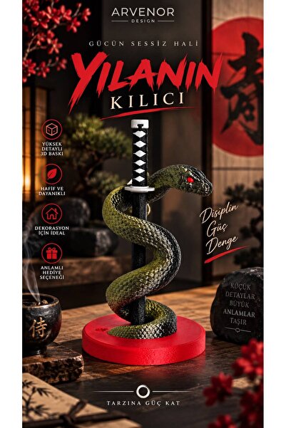 YILANIN KILICI | 20cm | Dekoratif Biblo | 3D Baskı