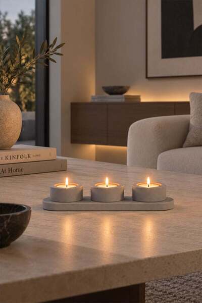 VASODEK Dekoratif Beton Mumluk V-131-AÇİK GRİ