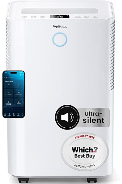 Pro Breeze مزيل الرطوبة المنزلي OmniDry بسعة 20 لتر/يوم مع خزان 4 لتر وواي فا...