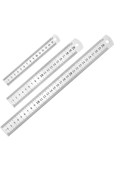 GENERAL Stainless Steel Ruler, 3 Pcs Metal Ruler Straight Edge Measuring Tool...