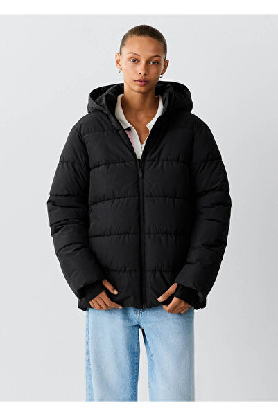 Mango Teen Kapüşonlu kapitone anorak