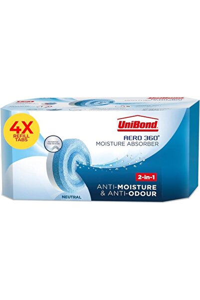 UNIBOND Aero 360° Moisture Absorber Neutral Refill tabs pack of 4/4 x 450g