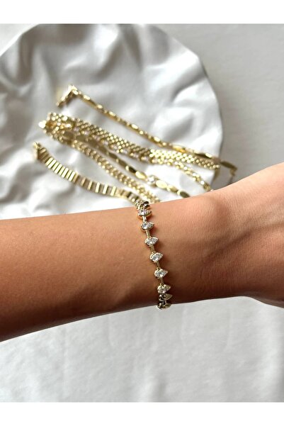 Alveole Jewelry 14K Damla Kesim Zirkon Taşlı Suyolu Bileklik