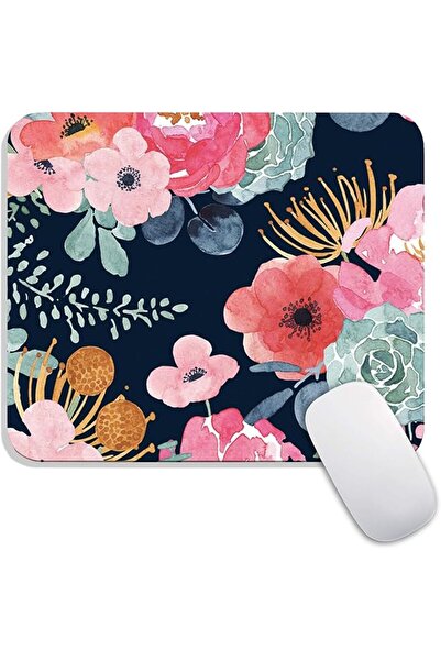 GENERAL Square Mouse Pad Pink Flower, Personalized Premium-Textured Custom Mo...