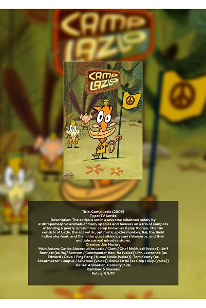 OEM Αφίσα Ινφογραφικού Camp Lazlo, Καρτούν, Χαρτόνι 250γρ., Α4