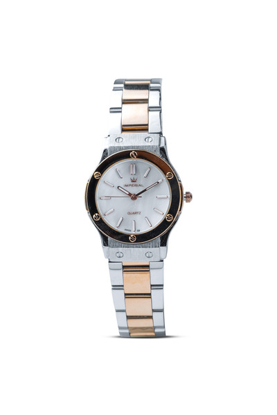 Imperial Women's TT Rose Gold Stainless Steel Watch, White Dial, Y121 Movemen...