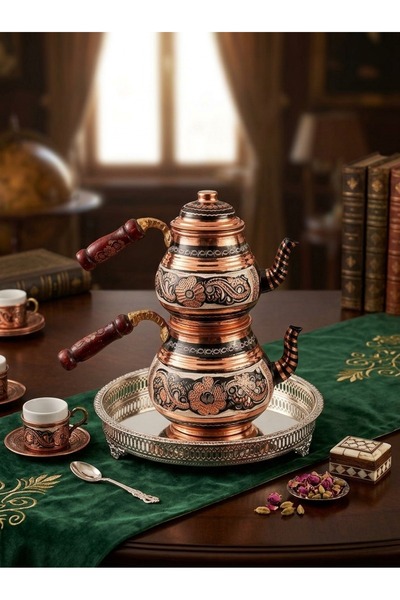 BARITCIOGLU Bakır çaydanlık Erzincan işlemeli küçük boy