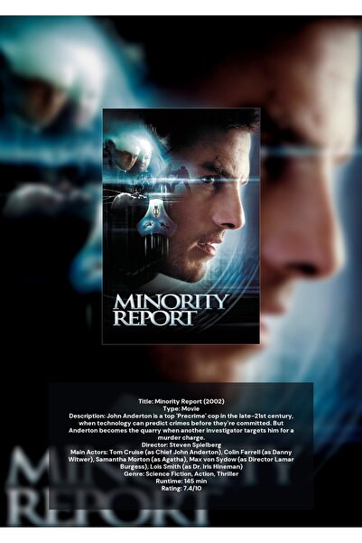 OEM Αφίσα Ινφορματογραφίας Minority Report, Ταινία επιστημονικής φαντασίας, Χ...
