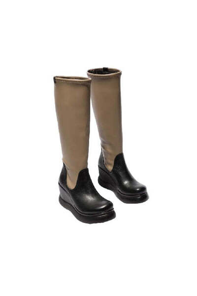 Fly London Comfort Glin P145129002 Μαύρο-Μπεζ Μπότες