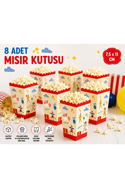 Partifabrik Neşeli Çocuklar Temalı Dekor Mısır Kutusu 8 Adet
