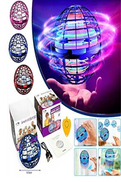 Bundeba Flying Spinner Ufo Uçan Top Oyuncak Sensörlü Şarj Edilebilir Led Işık...