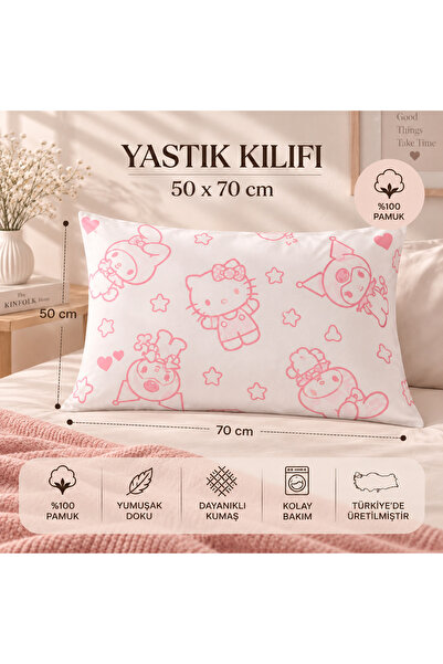 Zorluteks Lisanslı Hello Kitty 2’li %100 Pamuk Yastık Kılıfı 50x70 cm