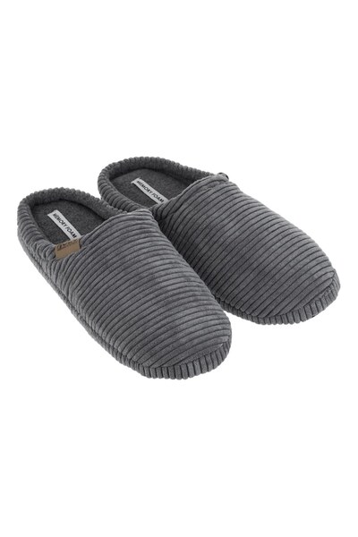 OEM Papuci de Iarna Gri cu Patch din Piele pentru Barbati - Casa Talpa Intati...