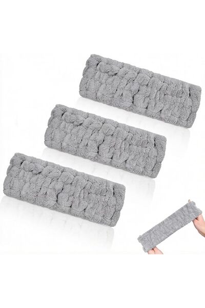 Generic 3 Pcs Soft Gray Spa Elastic Headbands