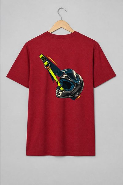 Generic Brand Tricou unisex cu Cască full-face motorsport