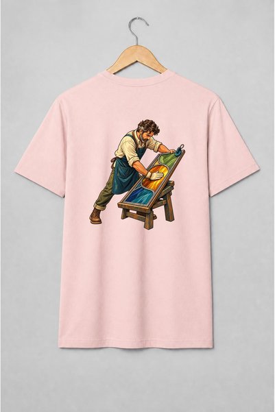 Generic Brand Tricou unisex cu Meșter vitralist în atelier de vitralii