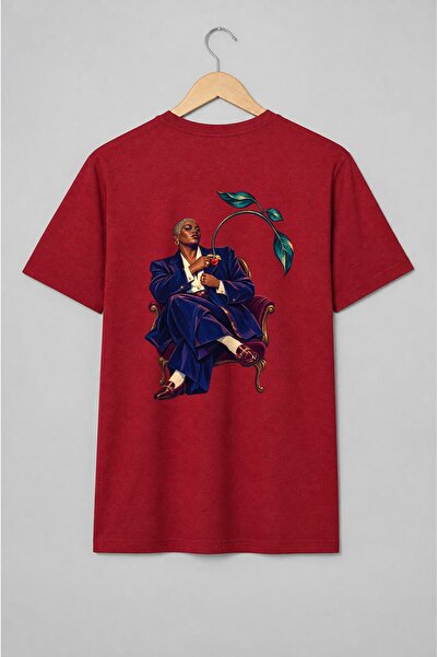 Generic Brand Tricou unisex cu Femeie cu cireașă și ramură botanică retro