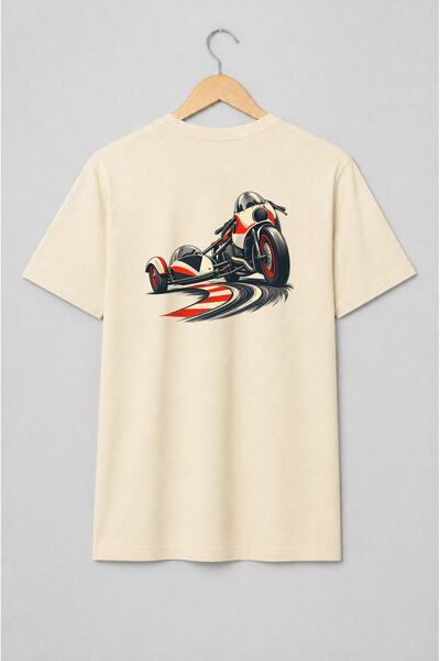 Generic Brand Tricou unisex cu Motocicletă cu ataș vintage