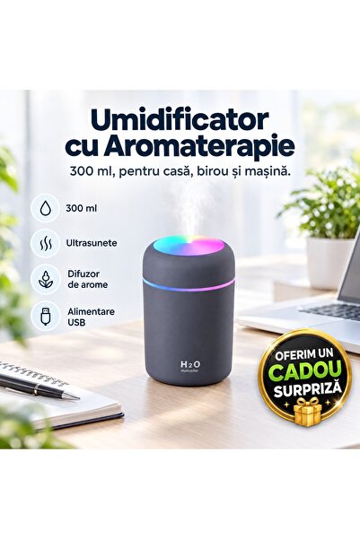 Zâna Casei Υγραντήρας Αέρα με Διαχυτήρα Αρωματοθεραπείας, 300 ml, USB, για Σπ...