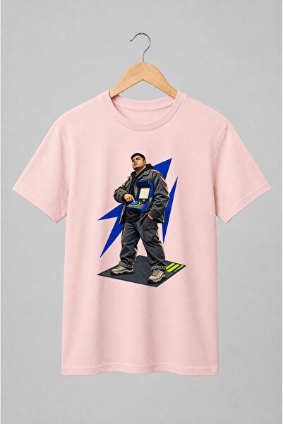 Generic Brand Tricou unisex cu Jucător cu aparat arcade în stil comic