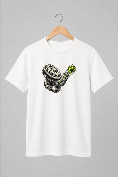 Generic Brand Tricou unisex cu Joystick arcade în stil gravură