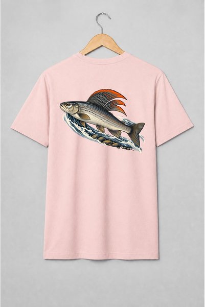 Generic Brand Tricou unisex cu Pește cu solzi argintii pentru pescari