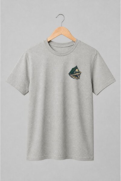 Generic Brand Tricou unisex cu Cort de camping pe munte stil heritage