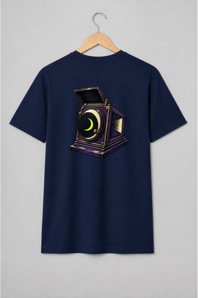 Generic Brand Tricou unisex cu Aparat foto vintage cu semilună