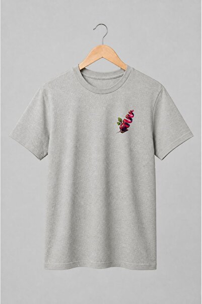 Generic Brand Tricou unisex cu Sfeclă roșie cu frunze ilustrație culinară
