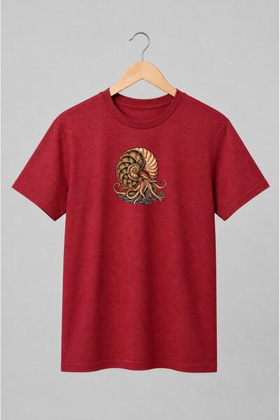 Generic Brand Tricou unisex cu Caracatiță cu cochilie spiralată stil vintage