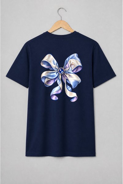 Generic Brand Tricou unisex cu Fundă cu bijuterie albastră în stil romantic