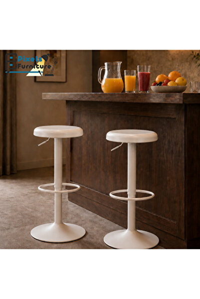 PixelsFurniture مجموعة 2 كرسي بار من بكسل الأثاث قابل للتعديل بتصميم عصري ونم...