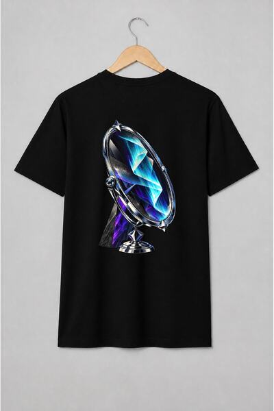 Generic Brand Tricou unisex cu Portal cosmic cu cristal geometric stil mistic