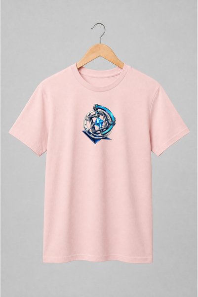 Generic Brand Tricou unisex cu Cristal geometric în structură orbitală futuristă